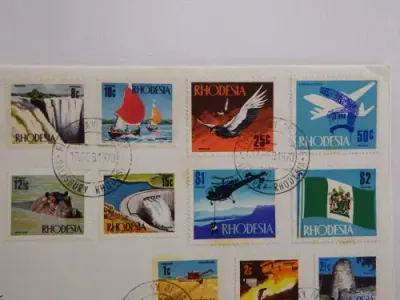 Rhodesia 1970 second definite series of stamps on first day cover - 17 February 1970