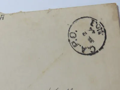 Military censored envelope on Canadian YMCA stationery posted to Halifax with CAPO dispatch cancel