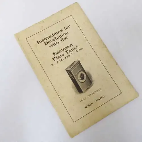 Instructions for developing with the Eastman plate tanks 5x4 in. and 7x5 in.