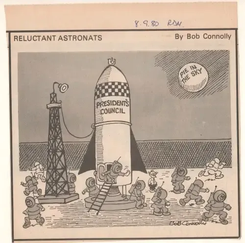 Lot of 9 early 80`s political cartoons
