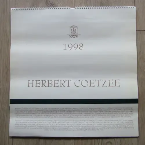 1998 KWV Herbert Coetzee artwork calendar