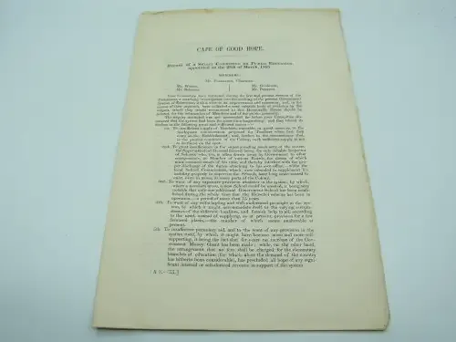1855 Cape of Good Hope Report of select committee on PUBLIC EDUCATION