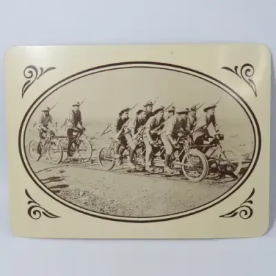 South West Africa 1976 reprint of State Archive photo bicycle on rails patrol of Kimberley Regiment