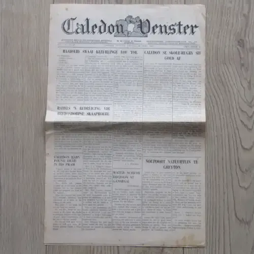 1967 Newspaper Caledon-Venster interesting reports