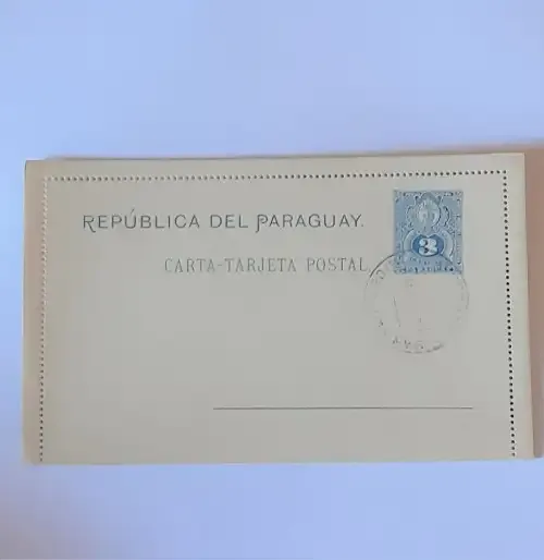 Paraguay pre-printed letter envelope cancelled 18 June 1892 - San Bernardino, Paraguay