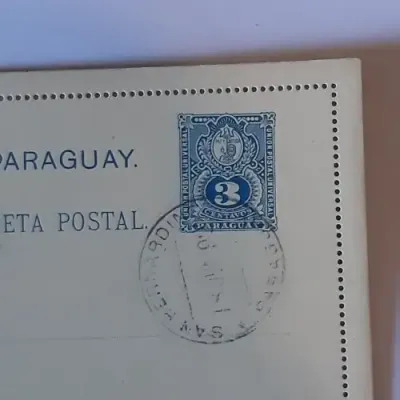 Paraguay pre-printed letter envelope cancelled 18 June 1892 - San Bernardino, Paraguay