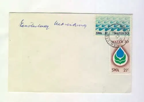 South West Africa Water 70 campaign on first day cover with Karibib cancelation