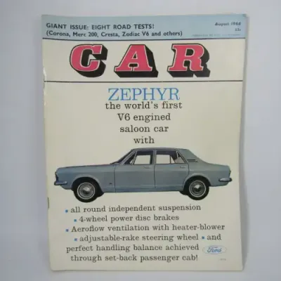 Vintage Car Magazine - August 1966 - excellent condition