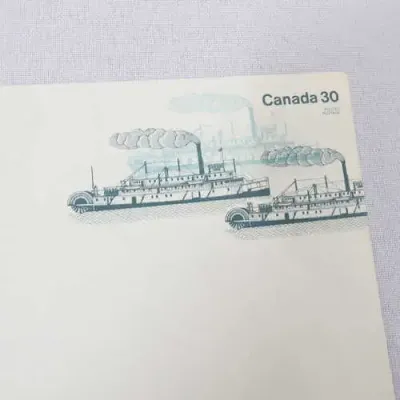 Canada postal stationary with 30 cents franking with steamers - green ± 1950`s