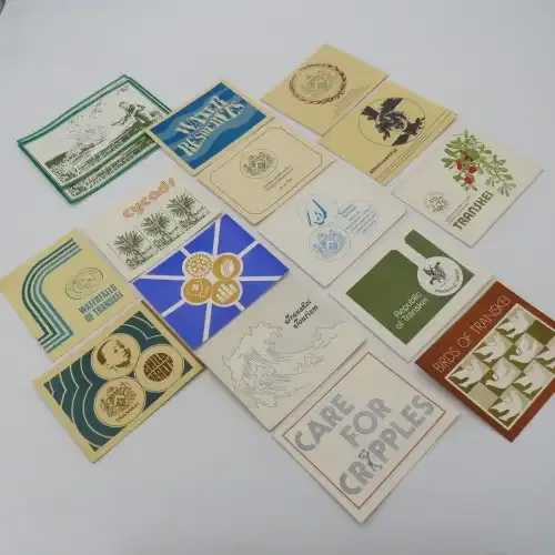 Transkei lot of 18 collectors cards with stamps