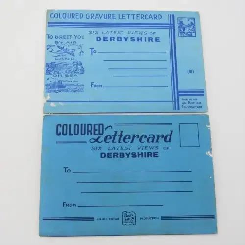 Vintage Derbyshire lettercards with views of bridges - 2 Different issues