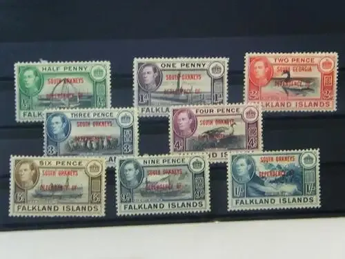 South Orkneys - Falkland Islands dependency 1944 set of C1 - C8 stamps - book value of R500
