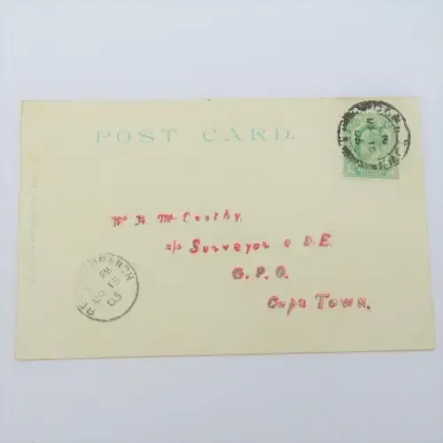 1905 Postcard with Record Branch cancellation - Funny front and nice message