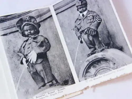 Vintage Brussels Manneken-pis postcards with different uniforms - unusual set