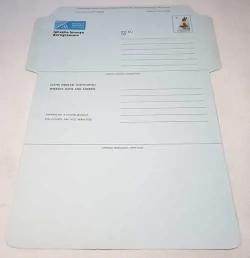 Transkei Aerogramme with pre printed 5 cents stamp - unused