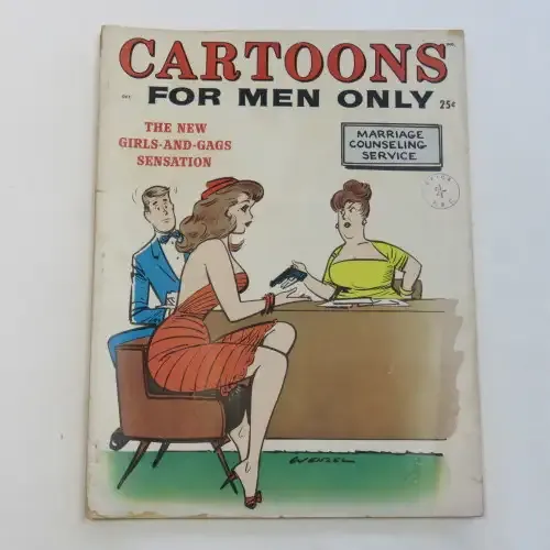 Cartoons for Men only - October 1959 Joke and cartoon book - Minor paper problems