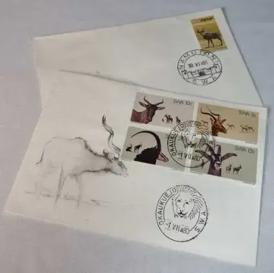 Lot of 6 different South West Africa covers cancelled in Etosha - Halali, Okaukuejo, Namutani