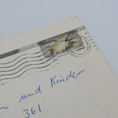 South West Africa 1966 Vedder first day cover with 1992 Namibia stamp used and cancelled Windhoek