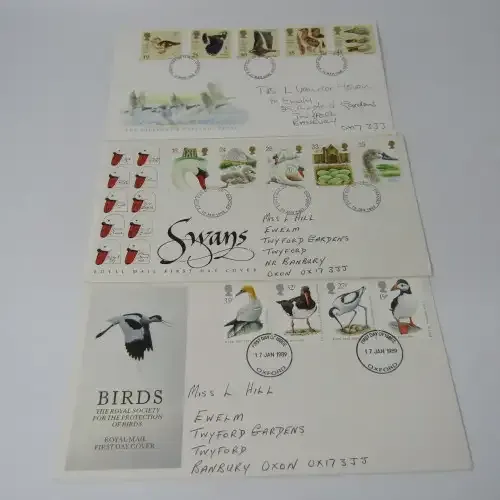 Lot of 4 Great Britain First Day Covers with Birds