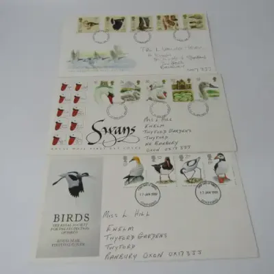 Lot of 4 Great Britain First Day Covers with Birds