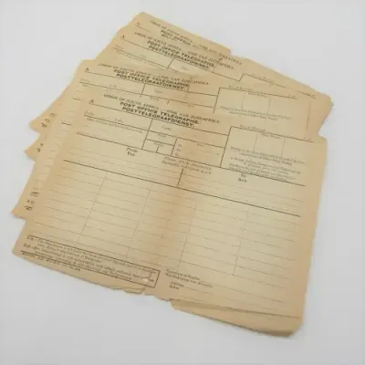 Union of South Africa - 4 unused telephone forms - some damage