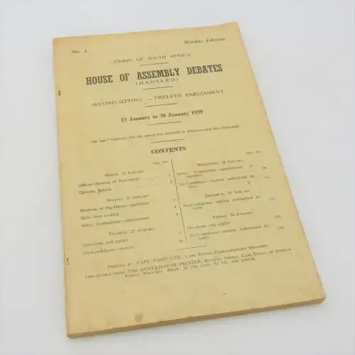 Union of South Africa House of Assembly Debates (Hansard) - 23 Jan-30 Jan 1959