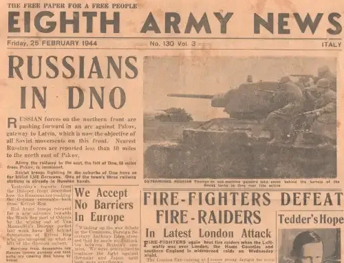 25 February 1944 Copy of the Eighth Army News