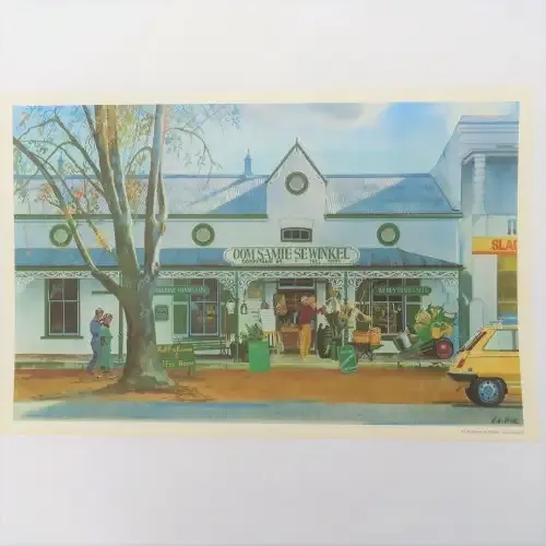 Vintage print of Oom Samie se winkel, Stellenbosch by AH Vital