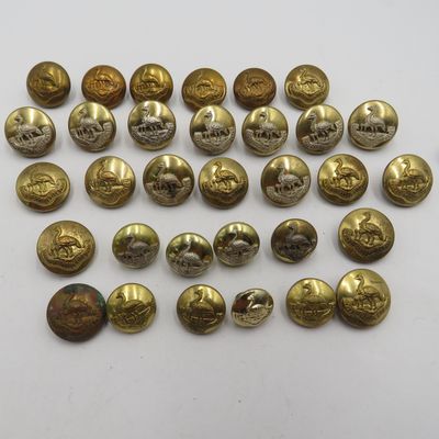 Lot of 32 Northern Rhodesia regiment uniform buttons