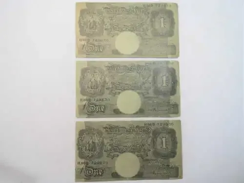 Lot of 3 WW2 North Africa propaganda 1 pound notes - First type