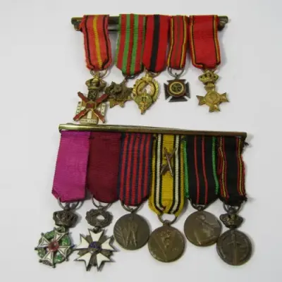 Set of 11 Belgium miniature medals