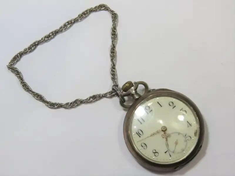 Antique silver with gold plated pocketwatch - Working - Small damage on dial