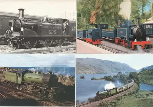 Lot of 10 vintage railway themed postcards - as per photo
