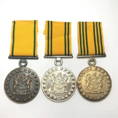 Set of SA Prison Service medals issued to Major J.L. Scheepers