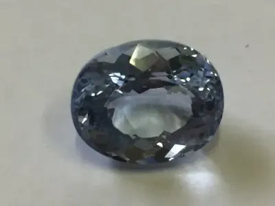 Scapolite of 9.35 carat - Oval light blue - With Gem Lab certificate