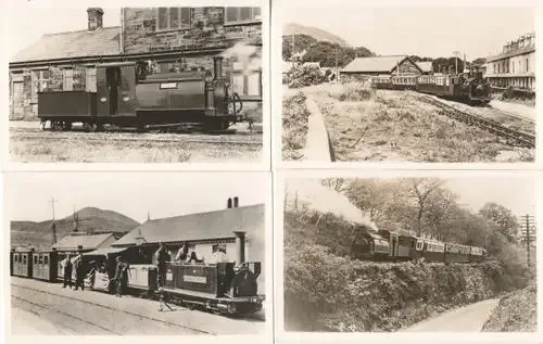 Lot of 4 different real photograph postcards of steam locomotives - unused - as per photo