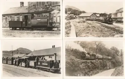 Lot of 4 different real photograph postcards of steam locomotives - unused - as per photo
