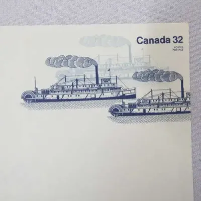 Canada postal stationary with 30 cent franking with steamers - blue ± 1950`s