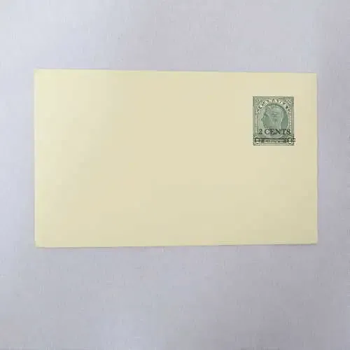 Canada pre-printed stationary postcard with George 6 stamp opt. 2 cent over 1 cent