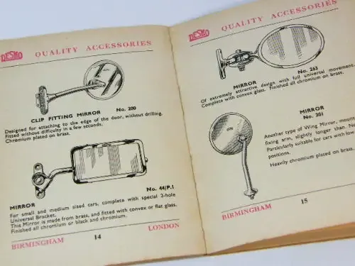 Desmo quality accessories handbook - 1958 issue - as per photo