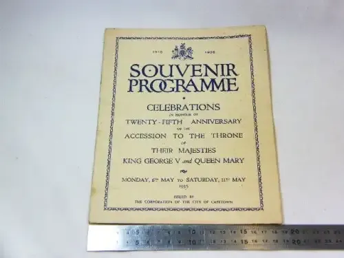 1935 Souvenir Programme for 25th anniversary for King George V