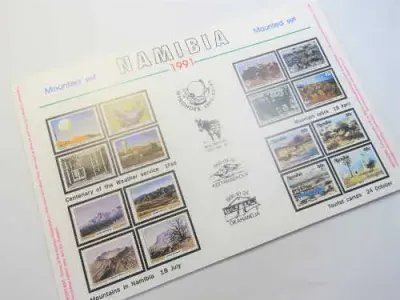 1991 Namibia mounted set plus 1st definitive series - Mines and minerals