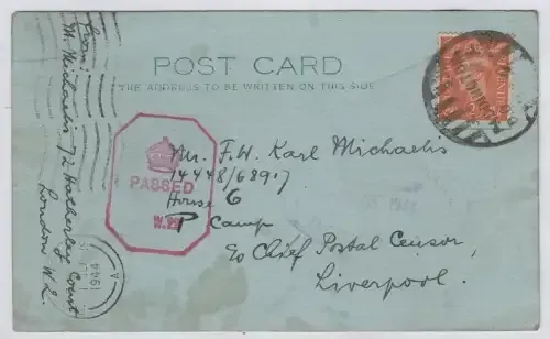 WW2 period censored cover sent from London to Liverpool with 2 British stamps and Paddington cancell