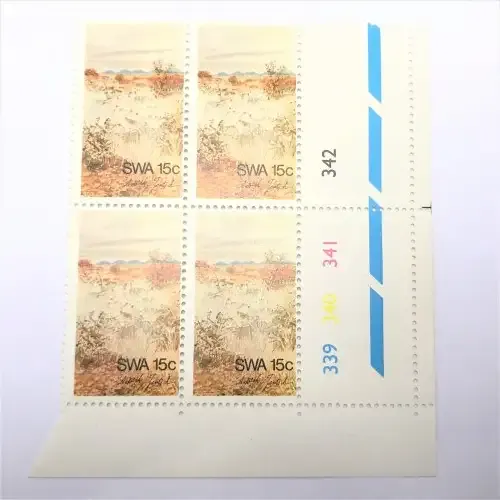 1973 Scenery Paintings SACC 249 Control Block of 4