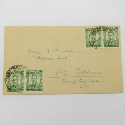 Letter Posted from Salisbury, Southern Rhodesia to Hobhouse, Orange Free State with 4 x 1/2d stamps