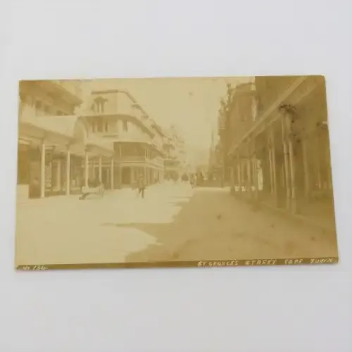 Antique early 1900`s postcard showing St George`s Street Cape Town more than 100 years ago