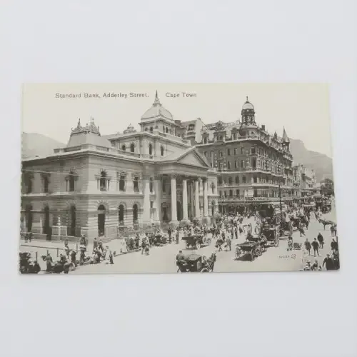 Antique postcard depicting the Standard Bank in Adderley Street, Cape Town - Excellent condition