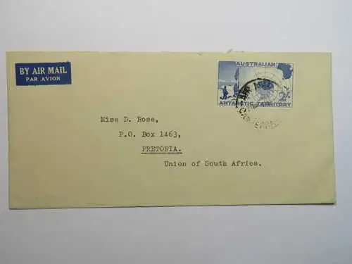Australian Antarctic Territory Airmail cover to Pretoria, South Africa