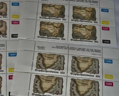 Old maps of Africa SACC 273 - SACC 276 control blocks of 4