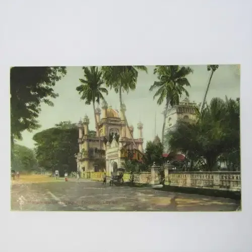 Ceylon postcard used Nederland 2 1/2 cent with violet Post agent Rotterdam cancellation - SCARCE